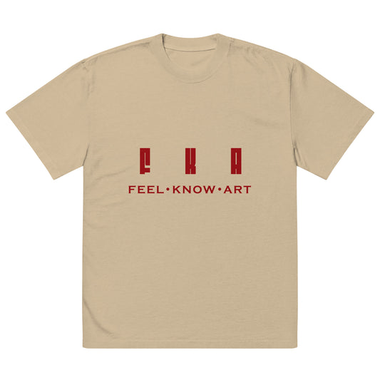 "FEEL•KNOW•ART" Oversized faded t-shirt